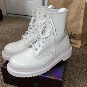 All white doc martens